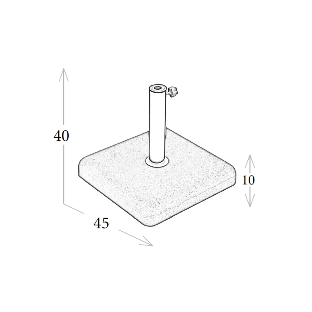 Parasol Square 35 Kg Base 45x45 cm - White