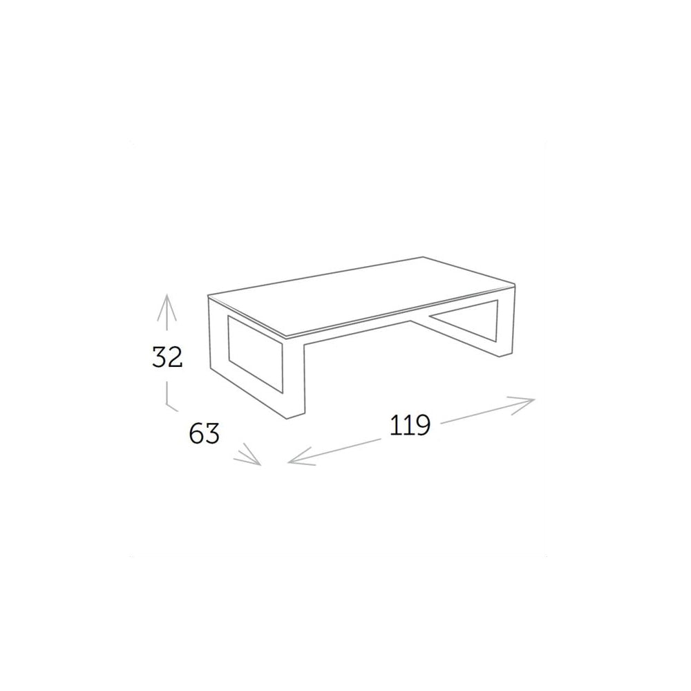 Belluno Rectangle Coffee Table - Charcoal matte gray