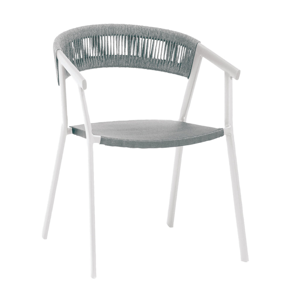 Auto Stackable Armchair - White silver black