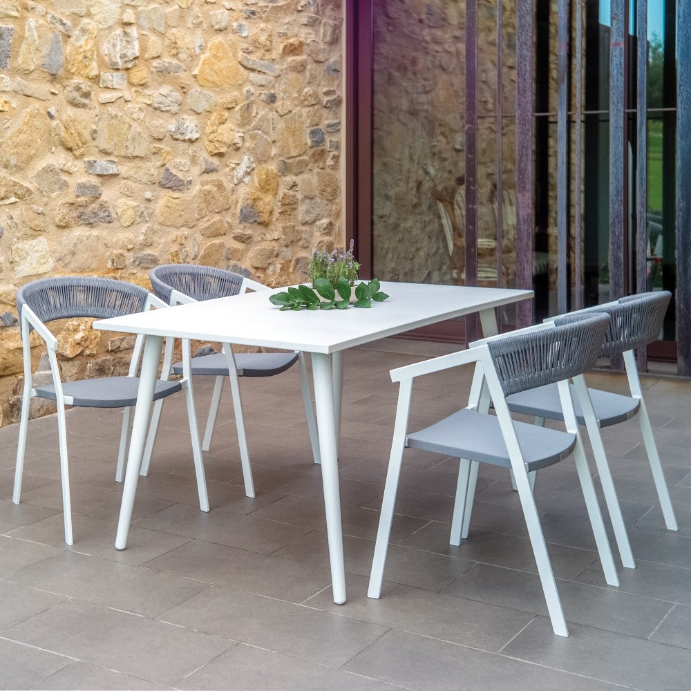 Auto Stackable Armchair - White silver black