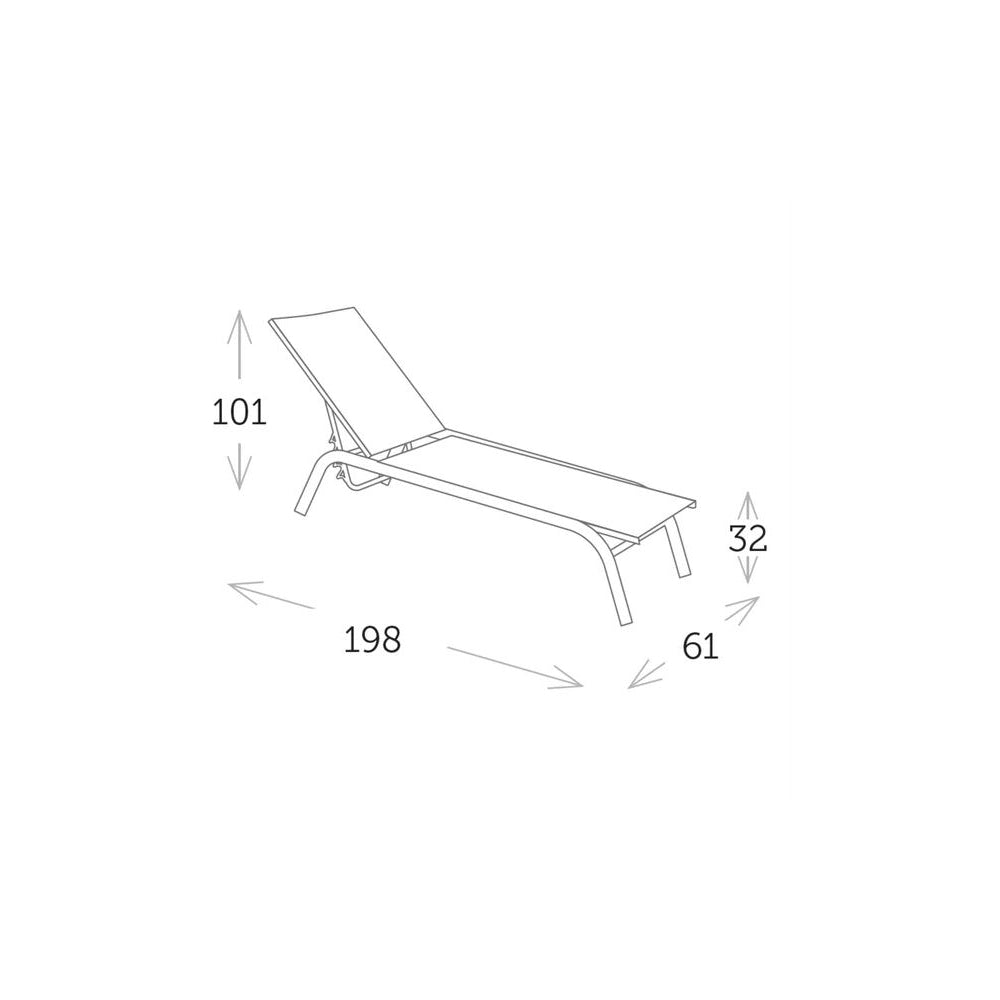 July Stackable Deck Chair - Charcoal|silverblack