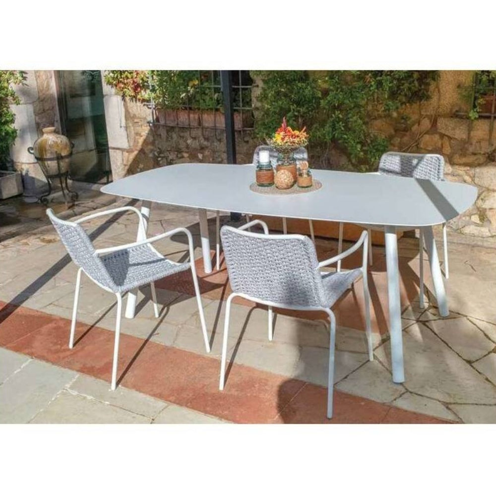 Palma Dining Armchair - White|Silver
