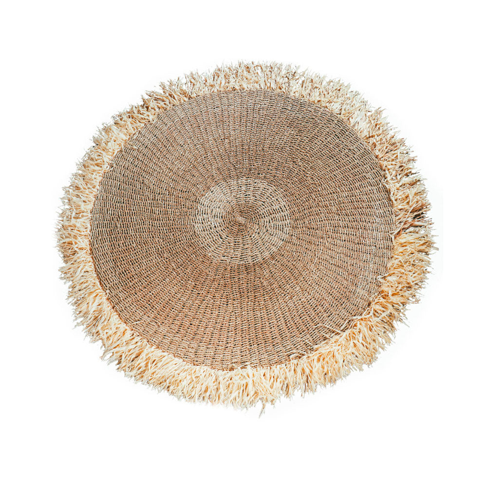 Raffia Fringed Carpet - Natural 150 cm