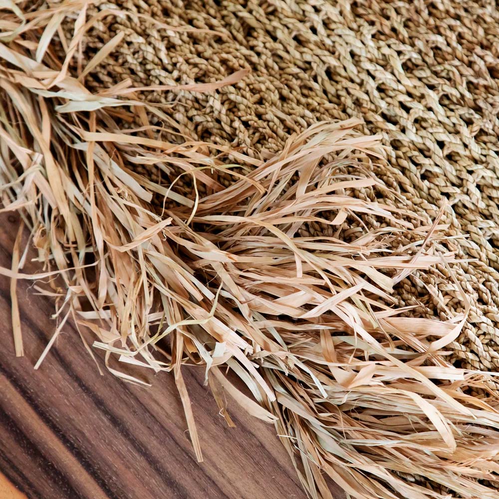 Raffia Fringed Carpet - Natural 150 cm