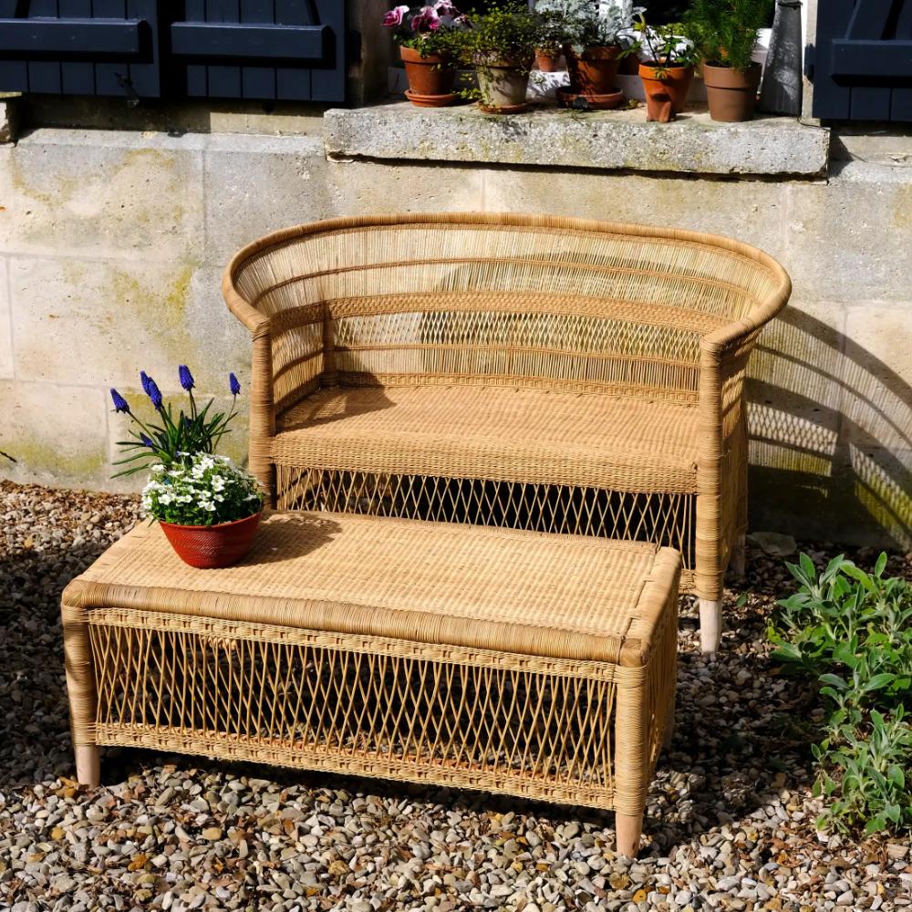 Malawi Rattan Double Seater Sofa 125 x 60 x 85 cm