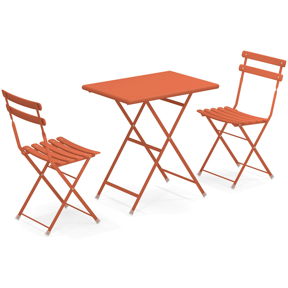 Arc en ciel Set 2 folding chairs 1 folding table - Maple red