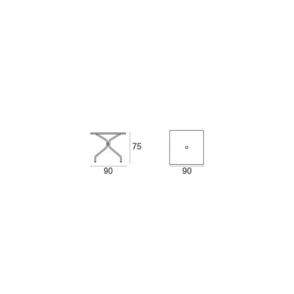 Cambi 4 Seat square table 90X90 cm - Black