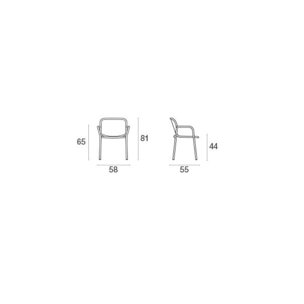 Yard Armchair 58x55 cm - Black | Grey Black
