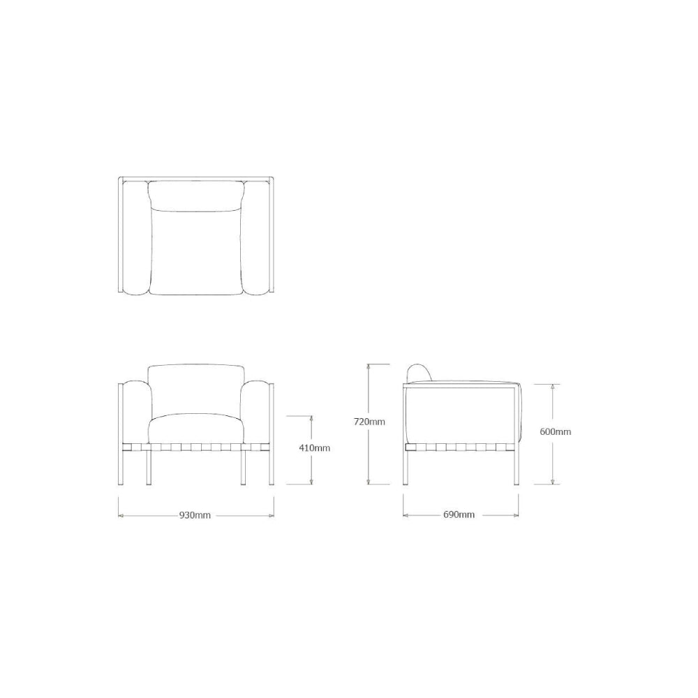 Natal Alu 1-Seat Sofa - Wengé