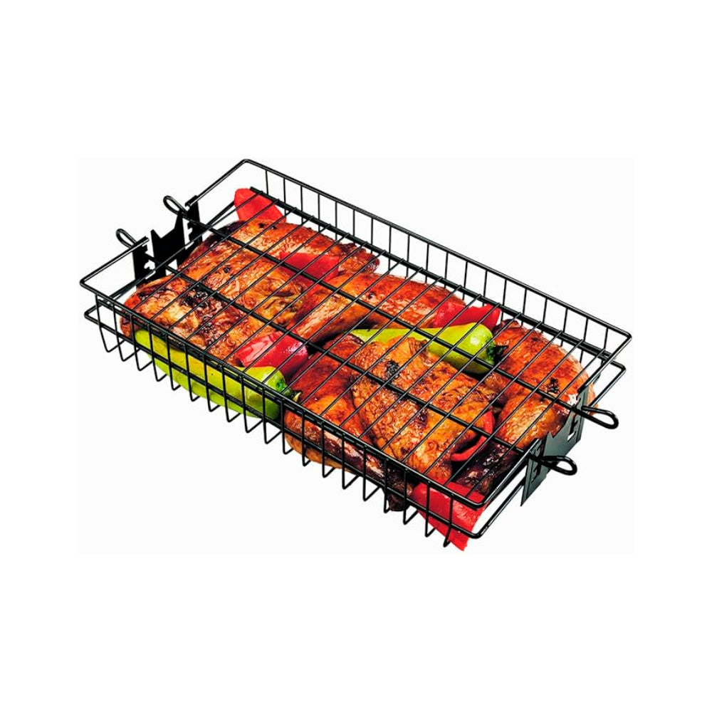 Non-Stick Flat Spit Basket Grill Pro
