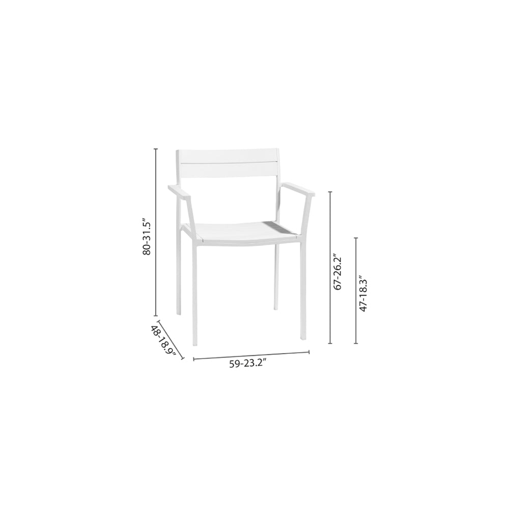 Metris Dining Armchair - White
