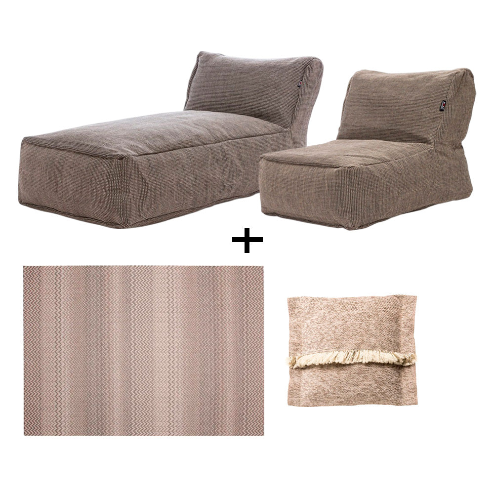 Dotty Pouf Medium Lounge Set - Grey
