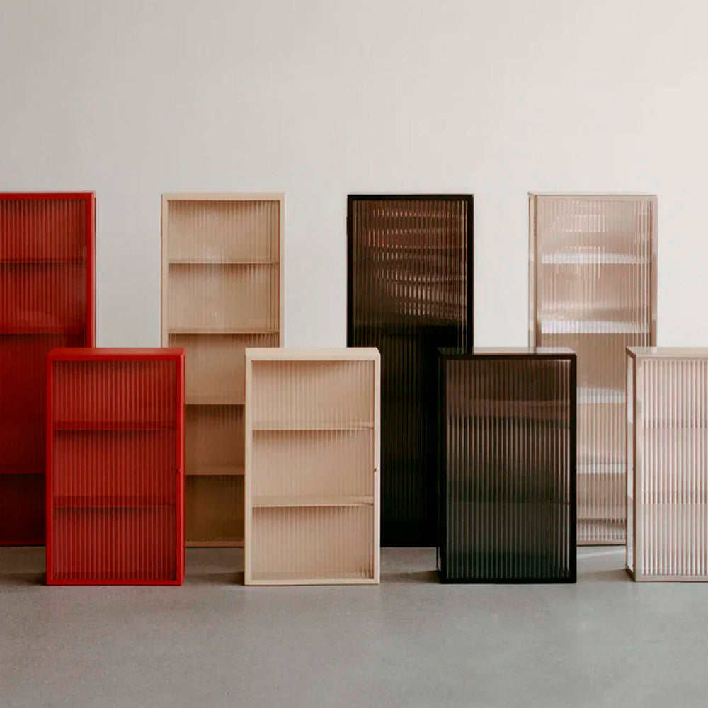 Haze Wall Cabinet - Reeded Glass - Black