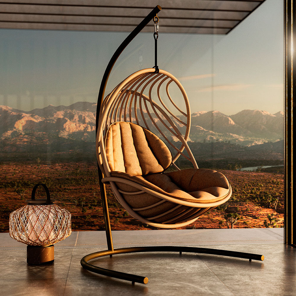 Kida Hanging Lounge Chair with Base - Glow Touch