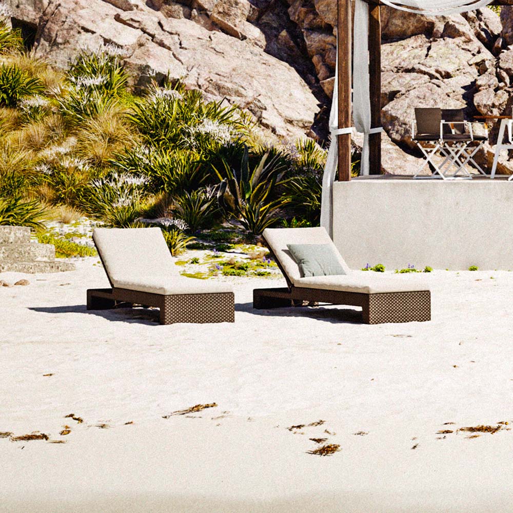 Lounge Beach Chair with Wheels and Gas Spring - Java