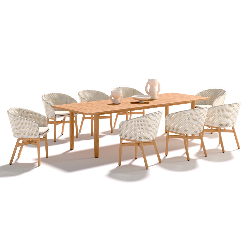 Mbrace Armchair with Teak Base - Sea Salt