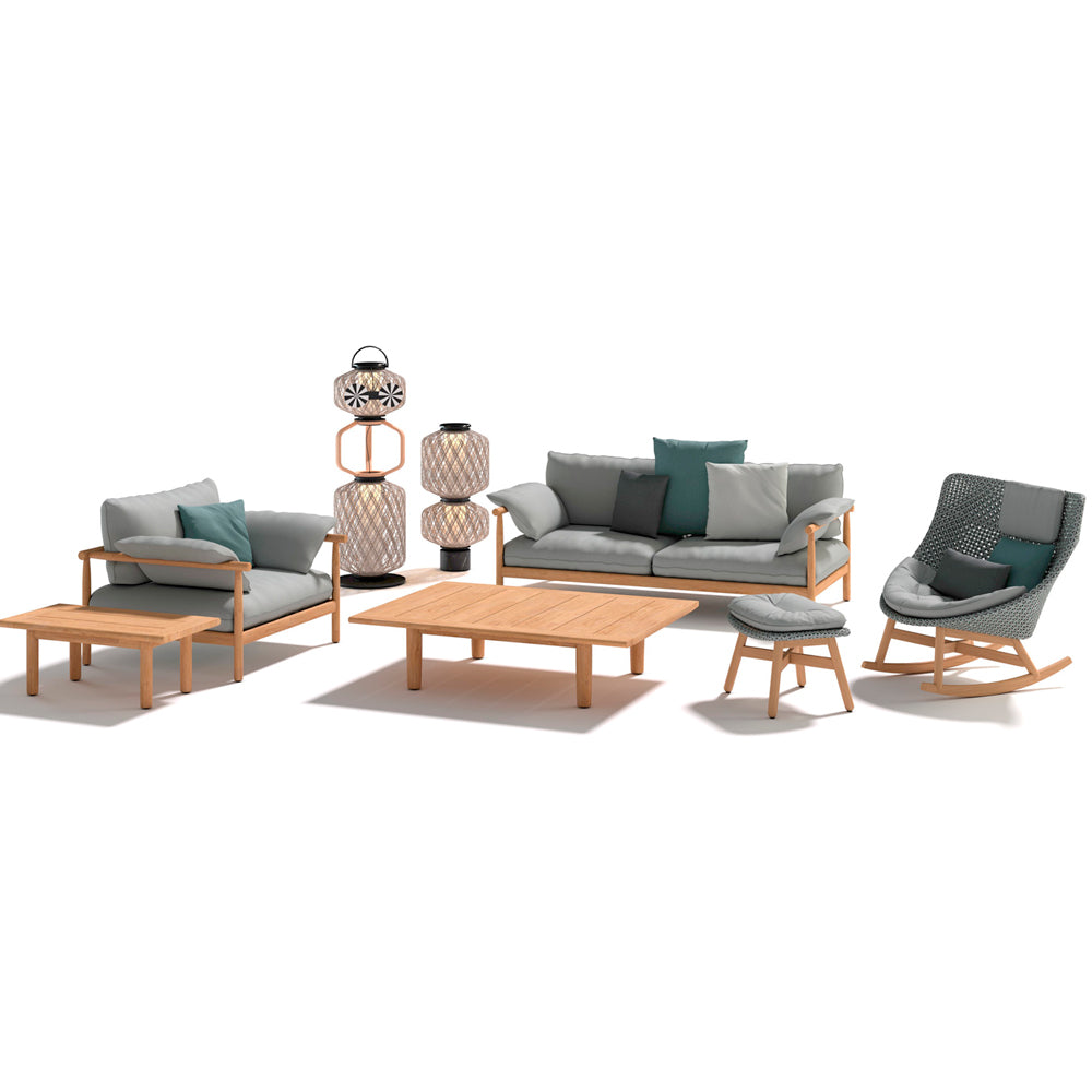 Mbrace Rocking Chair with Teak Base - Sea Salt