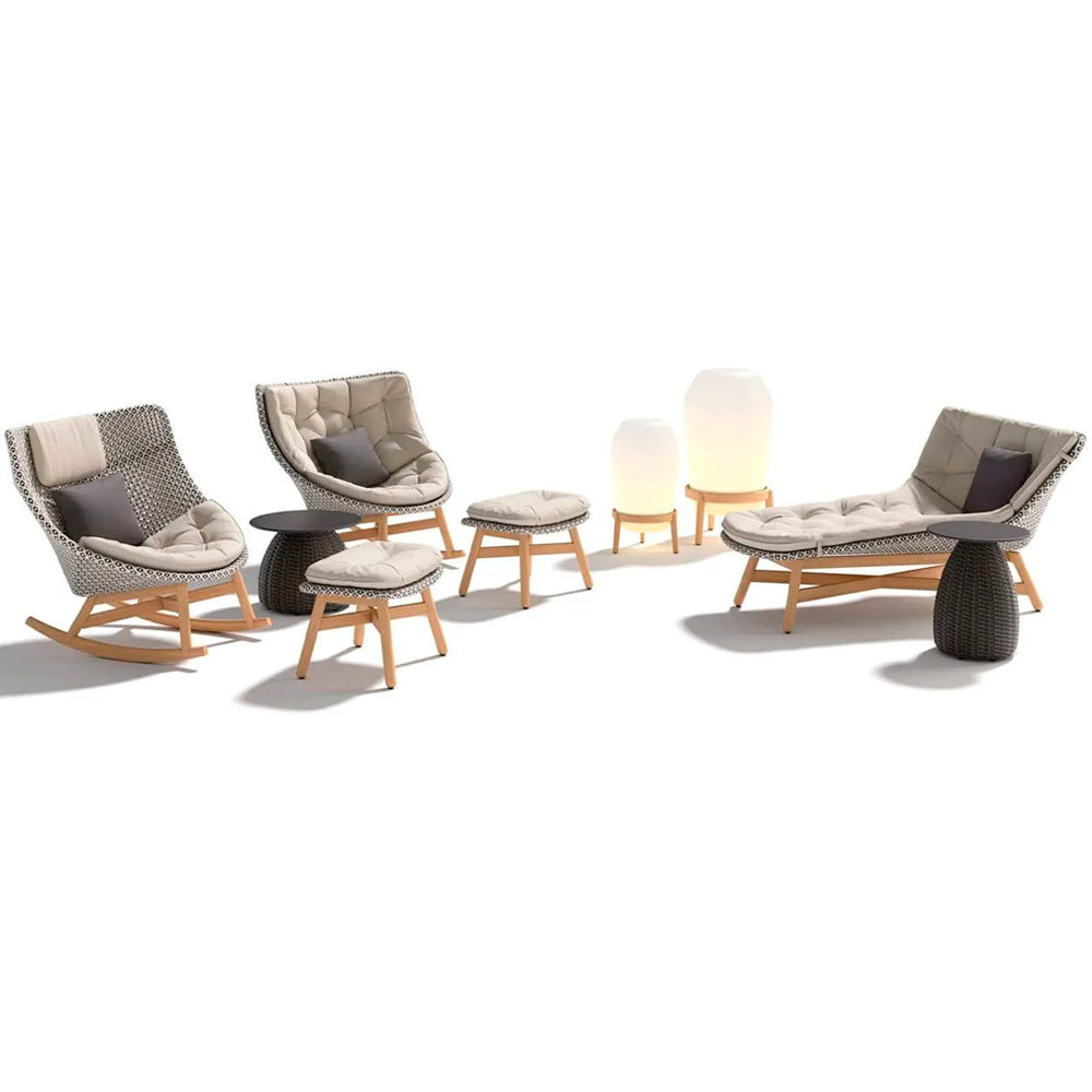Mbrace Rocking Chair with Teak Base - Sea Salt