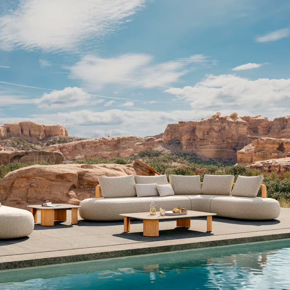 Pace Modular L-Sofa – Teak Natural | Siesta Taupe