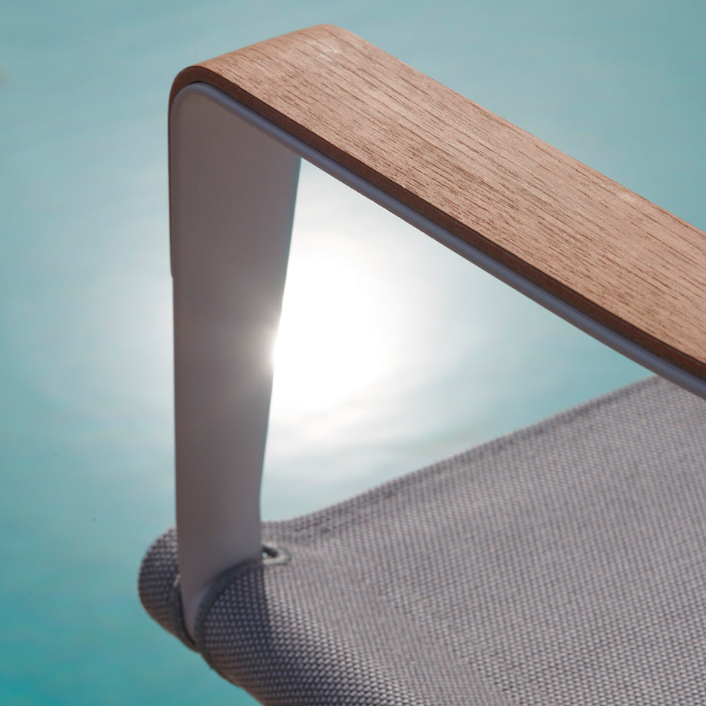 Seax Armchair with Teak-Finished Plywood - Sail Taupe