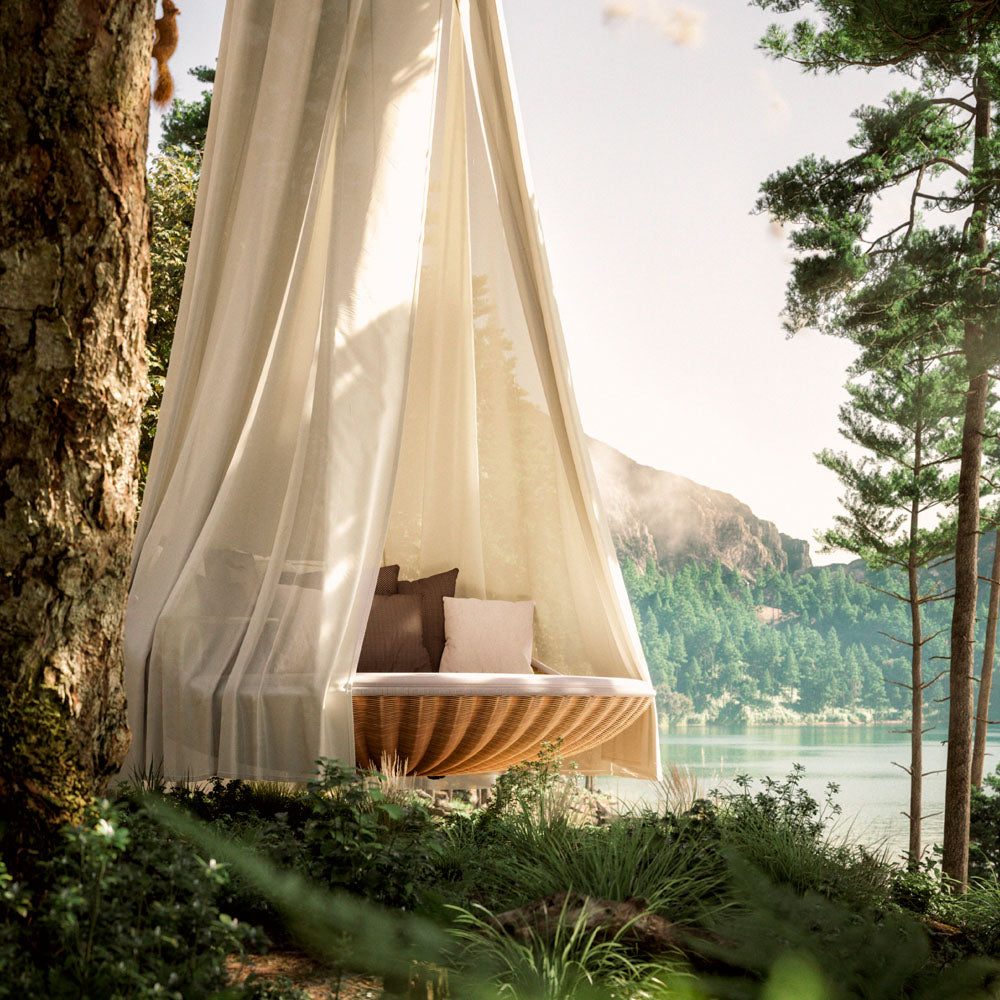 Swingrest Standing Lounger with Metal Table - Natural