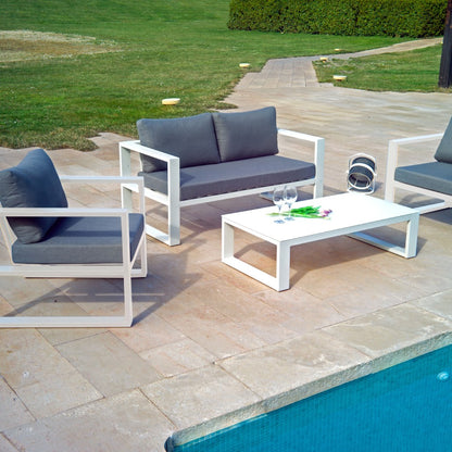 Belluno 2 Seat Sofa with Cushions - White