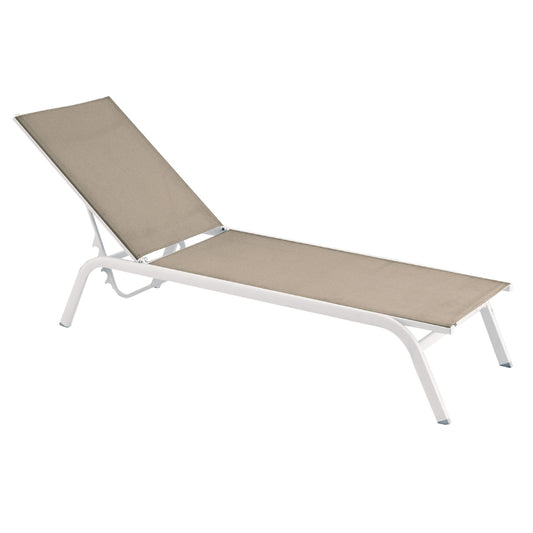 July Stackable Sunlounger - White|khaki