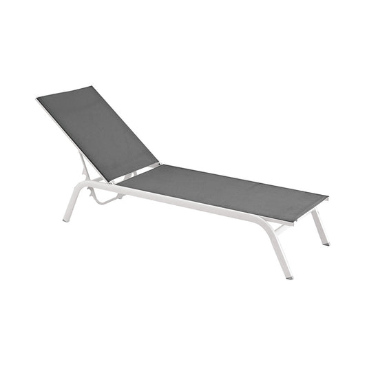 July Stackable Sunlounger - White|Silverblack