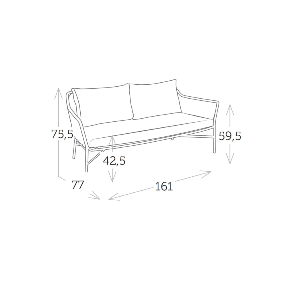 Rio 2-Seater Sofa - White | Beige