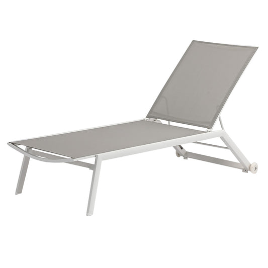 Cannes Stackable Deck Chair - White|Khaki