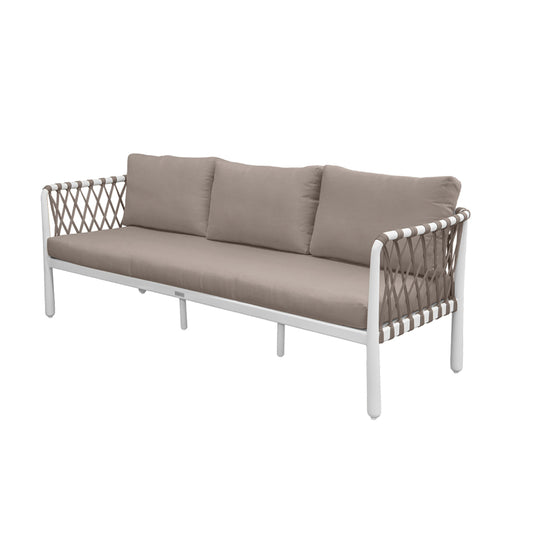 Hestia 3-Seater Sofa - White|Khaki