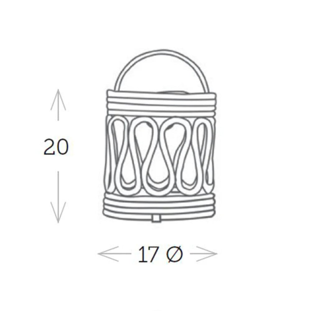 Cord Cylinder Solar LED Lamp - Coal