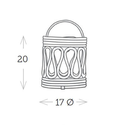 Cord Cylinder Solar LED Lamp - Coal