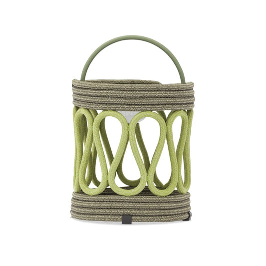 Cord Cylinder Solar LED Lamp - Green