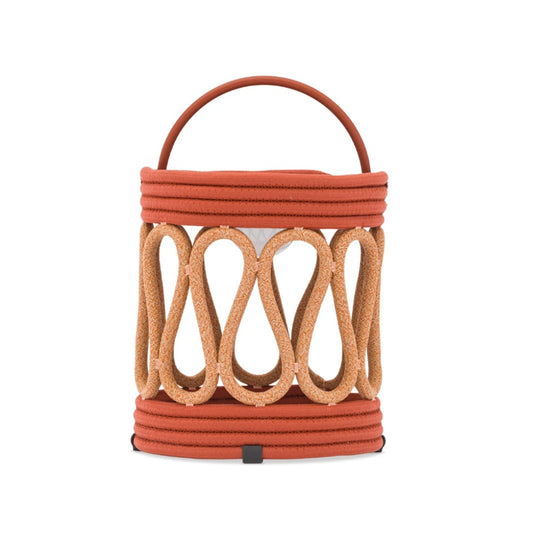 Cord Cylinder Solar LED Lamp - Terracota