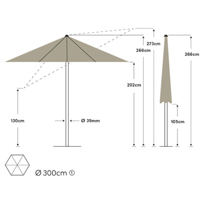 Shell Turn Parasol Diam. 300 cm - Ecru