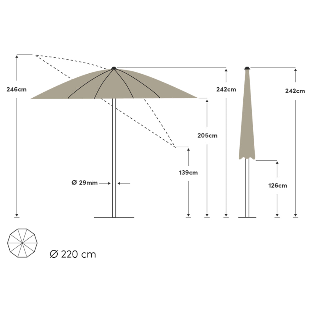 Rustico Parasol Protective Cover