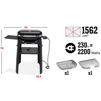 Lumin 2000 Compact Electric Barbecue with stand