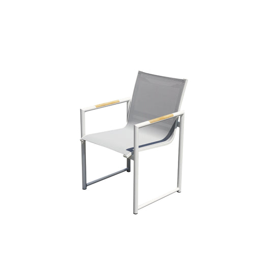 Bay Armchair - White|Light grey