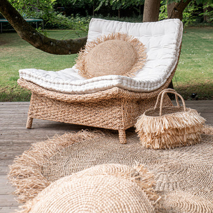 Raffia Fringed Carpet - Natural 150 cm