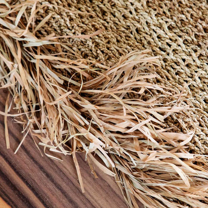 Raffia Fringed Carpet - Natural 150 cm