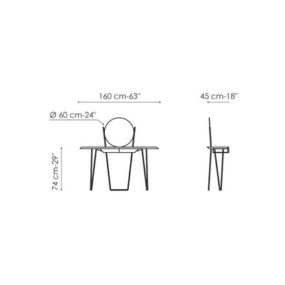 Coseno Dressing Table 160 x 45 x 74 cm