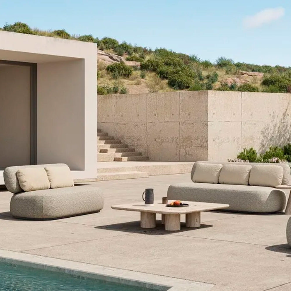 Bubble Outdoor Loveseat – Teak Natural | Riviera Sand