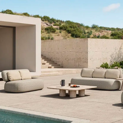 Bubble Outdoor Loveseat – Teak Natural | Riviera Sand