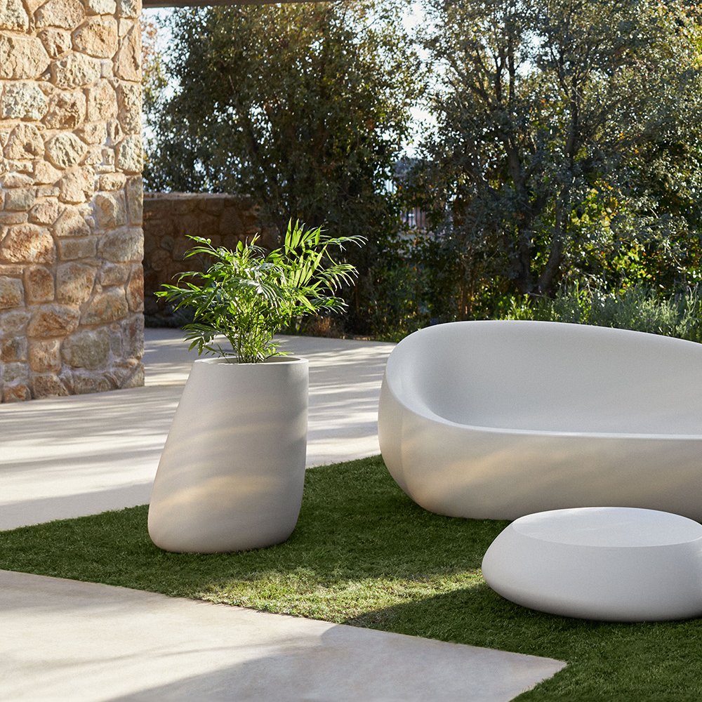 Stone Planter - White