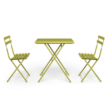 Arc en ciel Set 2 folding chairs 1 folding table - Grey green