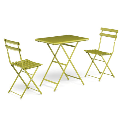 Arc en ciel Set 2 folding chairs 1 folding table - Grey green