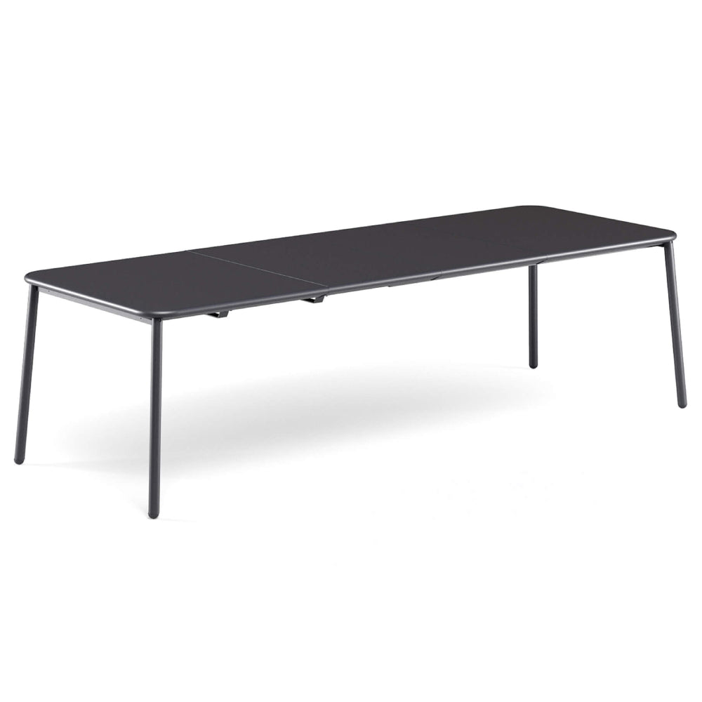 Yard 6+4 Seats Extensible Table 160+55+55X97,5 cm - Black