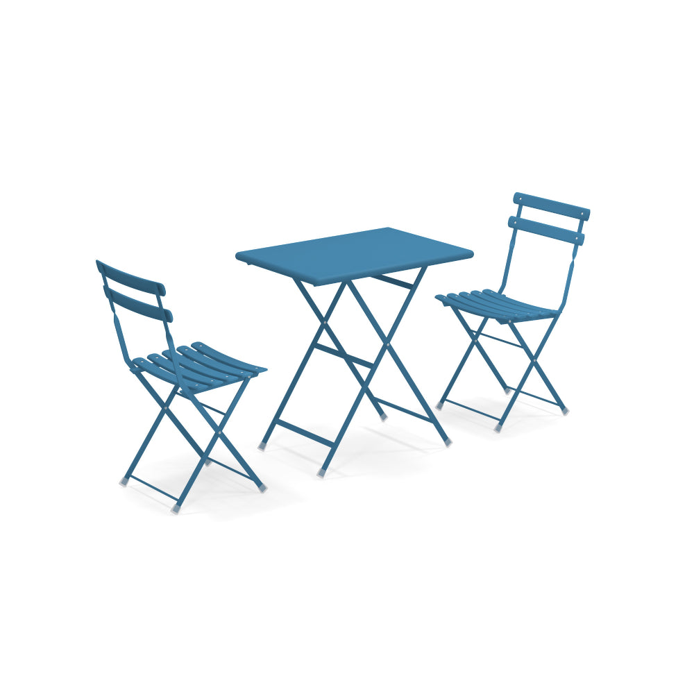 Arc en ciel Set 2 folding chairs 1 folding table - Blue