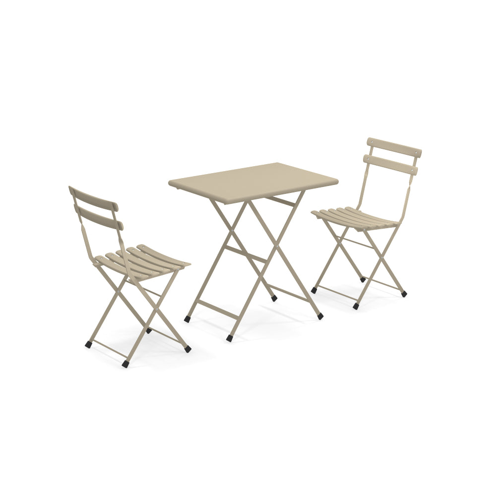 Arc en ciel Set 2 folding chairs 1 folding table - Taupe